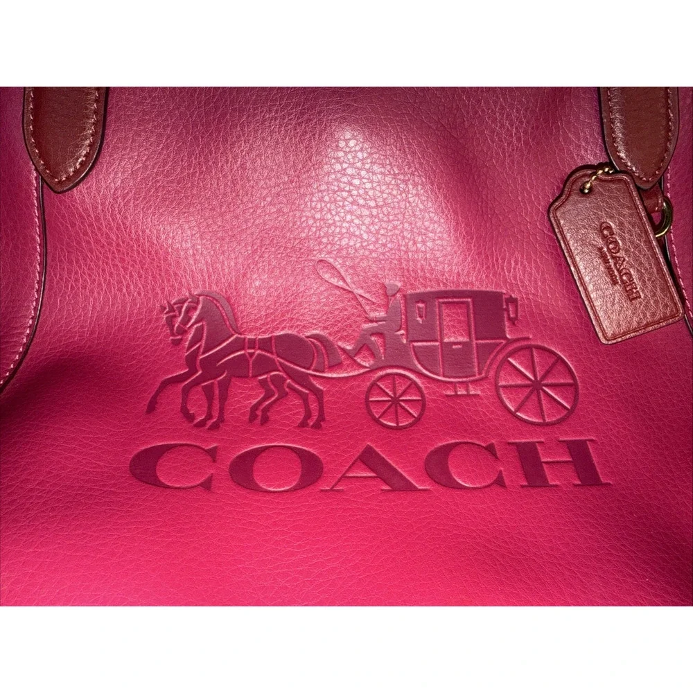 Coach Horse Carriage Tote Bright Violet Leather C5676